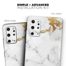 Marble & Digital Gold Foil V6 - Premium Vinyl Skin Decal for Samsung Galaxy S25 Ultra, S24, S23, S22 & All Galaxy S Models