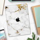 Marble & Digital Gold Foil V6 - Full Body Skin Decal for the Apple iPad Pro 12.9", 11", 10.5", 9.7", Air or Mini (All Models Available)