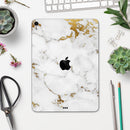 Marble & Digital Gold Foil V6 - Full Body Skin Decal for the Apple iPad Pro 12.9", 11", 10.5", 9.7", Air or Mini (All Models Available)