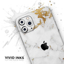 Marble & Digital Gold Foil V6 - Vinyl Skin Wrap for iPhone 17 Pro Max, 17 Pro, 17 Air, 17, 16 & All Models — Soft Matte or Ultra Gloss