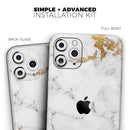 Marble & Digital Gold Foil V6 - Vinyl Skin Wrap for iPhone 17 Pro Max, 17 Pro, 17 Air, 17, 16 & All Models — Soft Matte or Ultra Gloss