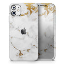 Marble & Digital Gold Foil V6 - Vinyl Skin Wrap for iPhone 17 Pro Max, 17 Pro, 17 Air, 17, 16 & All Models — Soft Matte or Ultra Gloss