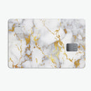 Marble & Digital Gold Foil V7 - Premium Protective Decal Skin-Kit for the Apple Credit Card