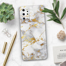 Marble & Digital Gold Foil V7 - Skin-Kit for the Samsung Galaxy S-Series S20, S20 Plus, S20 Ultra , S10 & others (All Galaxy Devices Available)