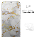 Marble & Digital Gold Foil V7 - Skin-Kit for the Samsung Galaxy S-Series S20, S20 Plus, S20 Ultra , S10 & others (All Galaxy Devices Available)