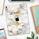 Marble & Digital Gold Foil V7 - Full Body Skin Decal for the Apple iPad Pro 12.9", 11", 10.5", 9.7", Air or Mini (All Models Available)