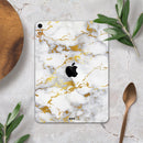 Marble & Digital Gold Foil V7 - Full Body Skin Decal for the Apple iPad Pro 12.9", 11", 10.5", 9.7", Air or Mini (All Models Available)