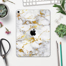 Marble & Digital Gold Foil V7 - Full Body Skin Decal for the Apple iPad Pro 12.9", 11", 10.5", 9.7", Air or Mini (All Models Available)