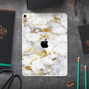 Marble & Digital Gold Foil V7 - Full Body Skin Decal for the Apple iPad Pro 12.9", 11", 10.5", 9.7", Air or Mini (All Models Available)