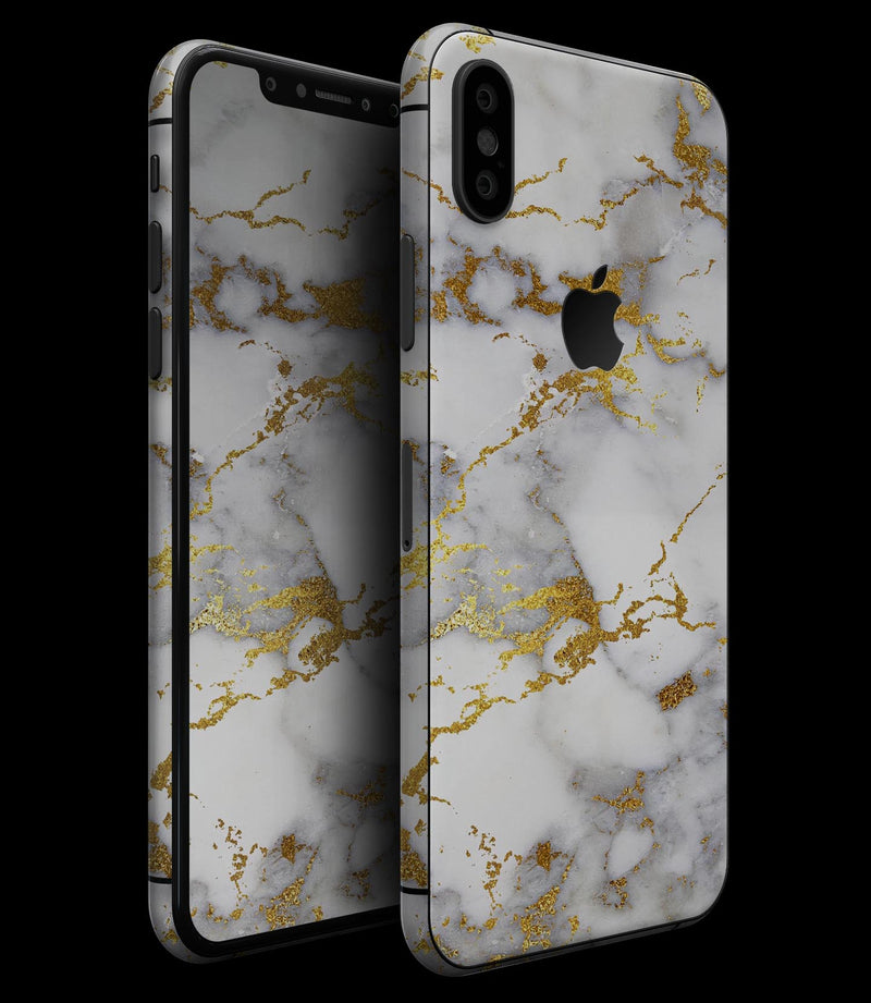 Marble & Digital Gold Foil V7 - iPhone XS MAX, XS/X, 8/8+, 7/7+, 5/5S/SE Skin-Kit (All iPhones Available)