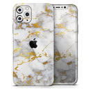 Marble & Digital Gold Foil V7 - Vinyl Skin Wrap for iPhone 17 Pro Max, 17 Pro, 17 Air, 17, 16 & All Models — Soft Matte or Ultra Gloss