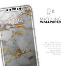 Marble & Digital Gold Foil V7 - Vinyl Skin Wrap for iPhone 17 Pro Max, 17 Pro, 17 Air, 17, 16 & All Models — Soft Matte or Ultra Gloss