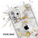 Marble & Digital Gold Foil V7 - Vinyl Skin Wrap for iPhone 17 Pro Max, 17 Pro, 17 Air, 17, 16 & All Models — Soft Matte or Ultra Gloss