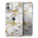 Marble & Digital Gold Foil V7 - Vinyl Skin Wrap for iPhone 17 Pro Max, 17 Pro, 17 Air, 17, 16 & All Models — Soft Matte or Ultra Gloss