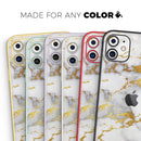 Marble & Digital Gold Foil V7 - Vinyl Skin Wrap for iPhone 17 Pro Max, 17 Pro, 17 Air, 17, 16 & All Models — Soft Matte or Ultra Gloss