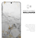 Marble & Digital Gold Foil V8 - Premium Vinyl Skin Decal for Samsung Galaxy S25 Ultra, S24, S23, S22 & All Galaxy S Models