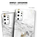 Marble & Digital Gold Foil V8 - Premium Vinyl Skin Decal for Samsung Galaxy S25 Ultra, S24, S23, S22 & All Galaxy S Models
