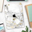 Marble & Digital Gold Foil V8 - Full Body Skin Decal for the Apple iPad Pro 12.9", 11", 10.5", 9.7", Air or Mini (All Models Available)