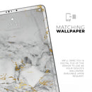 Marble & Digital Gold Foil V8 - Full Body Skin Decal for the Apple iPad Pro 12.9", 11", 10.5", 9.7", Air or Mini (All Models Available)