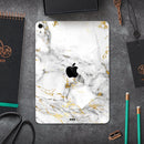 Marble & Digital Gold Foil V8 - Full Body Skin Decal for the Apple iPad Pro 12.9", 11", 10.5", 9.7", Air or Mini (All Models Available)