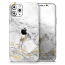 Marble & Digital Gold Foil V8 - Vinyl Skin Wrap for iPhone 17 Pro Max, 17 Pro, 17 Air, 17, 16 & All Models — Soft Matte or Ultra Gloss
