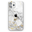 Marble & Digital Gold Foil V8 - Vinyl Skin Wrap for iPhone 17 Pro Max, 17 Pro, 17 Air, 17, 16 & All Models — Soft Matte or Ultra Gloss