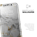 Marble & Digital Gold Foil V8 - Vinyl Skin Wrap for iPhone 17 Pro Max, 17 Pro, 17 Air, 17, 16 & All Models — Soft Matte or Ultra Gloss