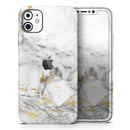Marble & Digital Gold Foil V8 - Vinyl Skin Wrap for iPhone 17 Pro Max, 17 Pro, 17 Air, 17, 16 & All Models — Soft Matte or Ultra Gloss