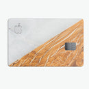 Marble & Wood Mix V2 - Premium Protective Decal Skin-Kit for the Apple Credit Card