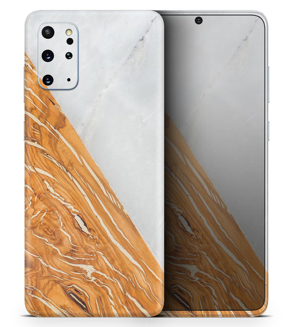 Marble & Wood Mix V2 - Skin-Kit for the Samsung Galaxy S-Series S20, S20 Plus, S20 Ultra , S10 & others (All Galaxy Devices Available)