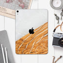 Marble & Wood Mix V2 - Full Body Skin Decal for the Apple iPad Pro 12.9", 11", 10.5", 9.7", Air or Mini (All Models Available)