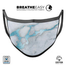 Marble & Digital Blue Frosted Foil V1 - Made in USA Mouth Cover Unisex Anti-Dust Cotton Blend Reusable & Washable Face Mask with Adjustable Sizing for Adult or Child