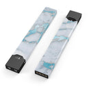 Marble & Digital Blue Frosted Foil V1 - Premium Decal Protective Skin-Wrap Sticker compatible with the Juul Labs vaping device