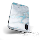 Marble & Digital Blue Frosted Foil V1 - iPhone X Swappable Hybrid Case
