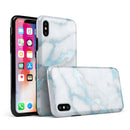 Marble & Digital Blue Frosted Foil V1 - iPhone X Swappable Hybrid Case