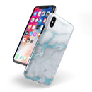Marble & Digital Blue Frosted Foil V1 - iPhone X Swappable Hybrid Case