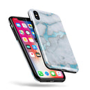 Marble & Digital Blue Frosted Foil V1 - iPhone X Swappable Hybrid Case