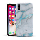 Marble & Digital Blue Frosted Foil V1 - iPhone X Swappable Hybrid Case