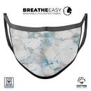 Marble & Digital Blue Frosted Foil V2 - Made in USA Mouth Cover Unisex Anti-Dust Cotton Blend Reusable & Washable Face Mask with Adjustable Sizing for Adult or Child