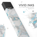 Marble & Digital Blue Frosted Foil V2 - Premium Decal Protective Skin-Wrap Sticker compatible with the Juul Labs vaping device