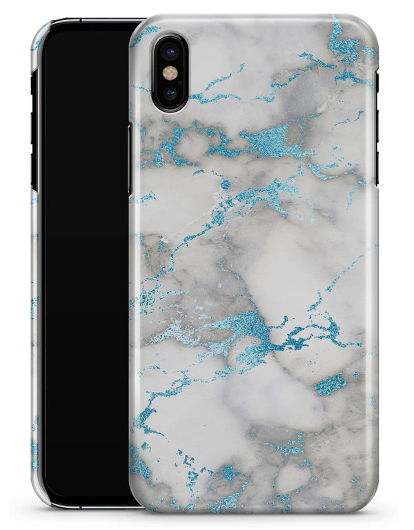 Marble & Digital Blue Frosted Foil V2 - iPhone X Clipit Case