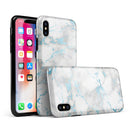 Marble & Digital Blue Frosted Foil V2 - iPhone X Swappable Hybrid Case