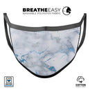 Marble & Digital Blue Frosted Foil V3 - Made in USA Mouth Cover Unisex Anti-Dust Cotton Blend Reusable & Washable Face Mask with Adjustable Sizing for Adult or Child