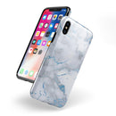 Marble & Digital Blue Frosted Foil V3 - iPhone X Swappable Hybrid Case