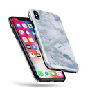 Marble & Digital Blue Frosted Foil V3 - iPhone X Swappable Hybrid Case