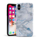 Marble & Digital Blue Frosted Foil V3 - iPhone X Swappable Hybrid Case