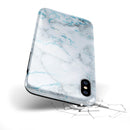 Marble & Digital Blue Frosted Foil V4 - iPhone X Swappable Hybrid Case
