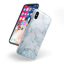 Marble & Digital Blue Frosted Foil V4 - iPhone X Swappable Hybrid Case