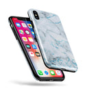 Marble & Digital Blue Frosted Foil V4 - iPhone X Swappable Hybrid Case