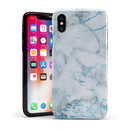 Marble & Digital Blue Frosted Foil V4 - iPhone X Swappable Hybrid Case
